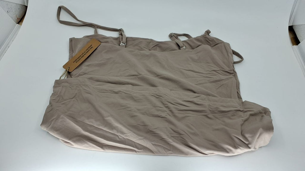 Double Lined Khaki Tank Top for Women, Small, Spaghetti Straps