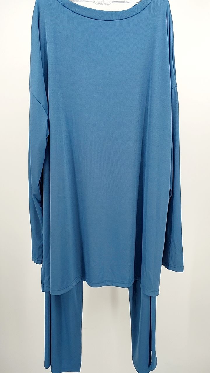 Casual Loose Long Sleeve Top and Wide Leg Pants Set