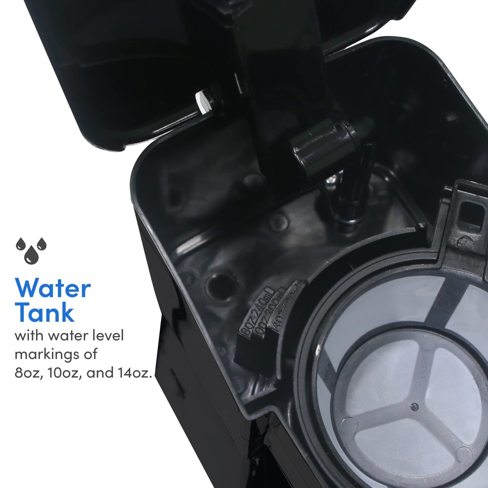 Elite Gourmet EHC114 Single-Serve Coffee Maker w/ 14Oz Travel Mug, Black