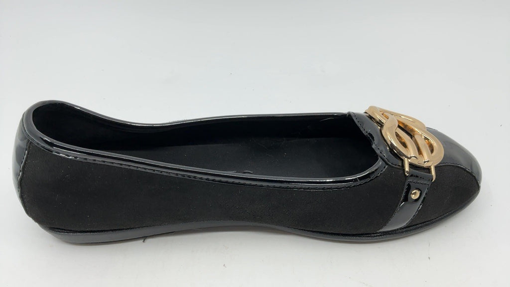 Aerosoles Big Bet Ballet Flat, Black Faux Suede, 10M