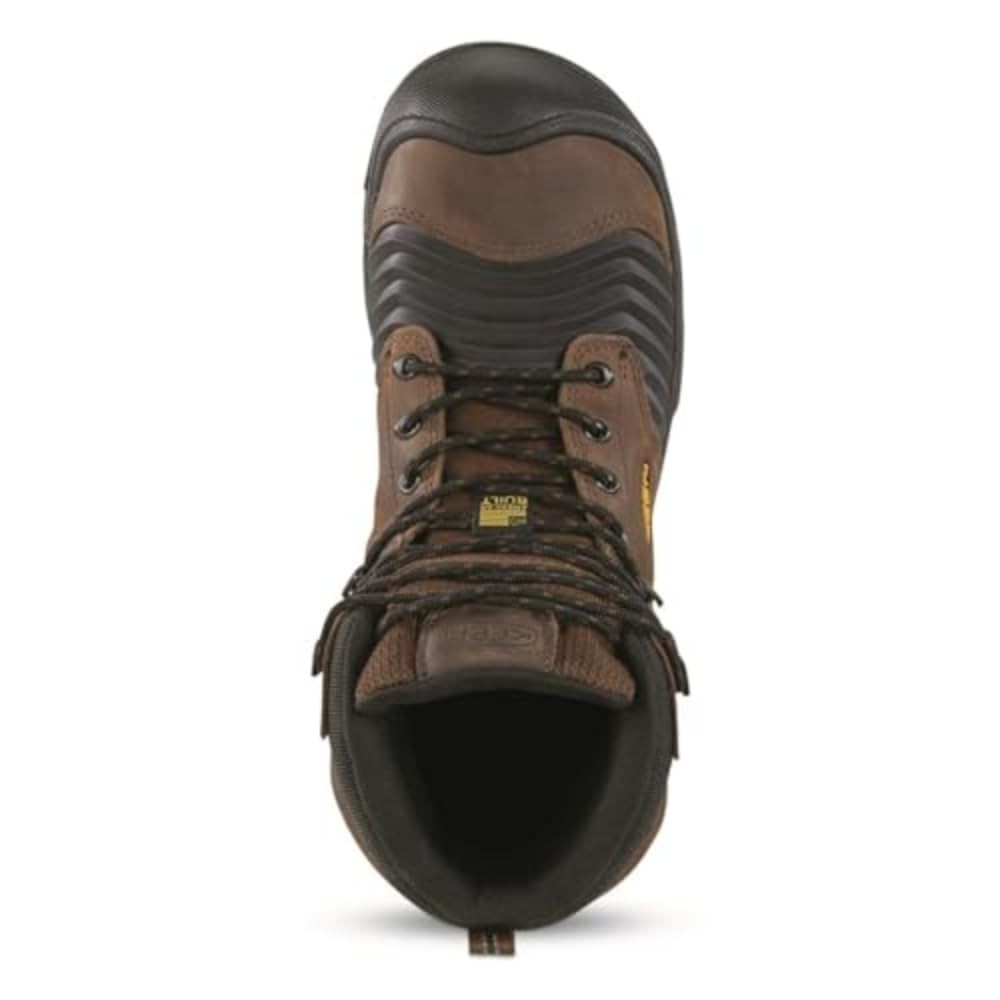 KEEN Utility Men's Portland 6" Waterproof Work Boots, Dark Earth/Black, 13W