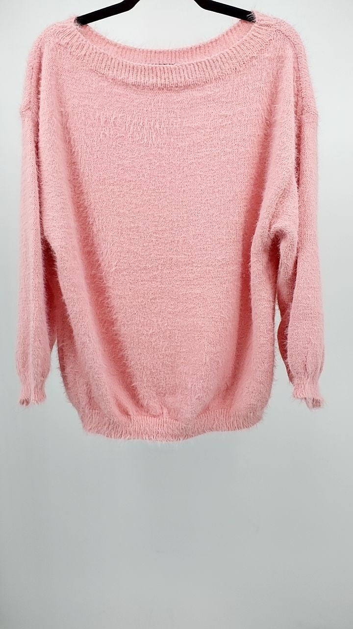 Fuzzy One Shoulder Sweater