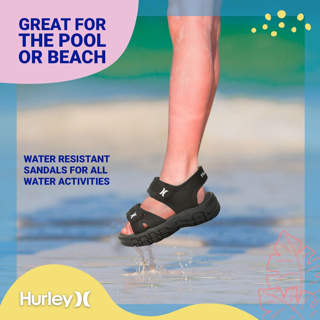 Hurley Loni Toddler Water Shoes, Girls and Boys Open Toe Sandals, Lightweight, B