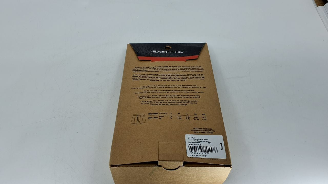 Give-N-Go 2.0 Men's Boxer Briefs, Sport Mesh, Small, Black/Scarlet Sage