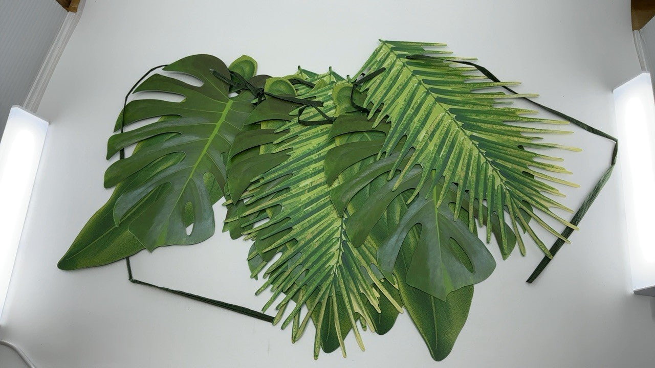Tropical Palm Leaf Garland Party Decorations, Length 2.6M, 8.5 FT, Green