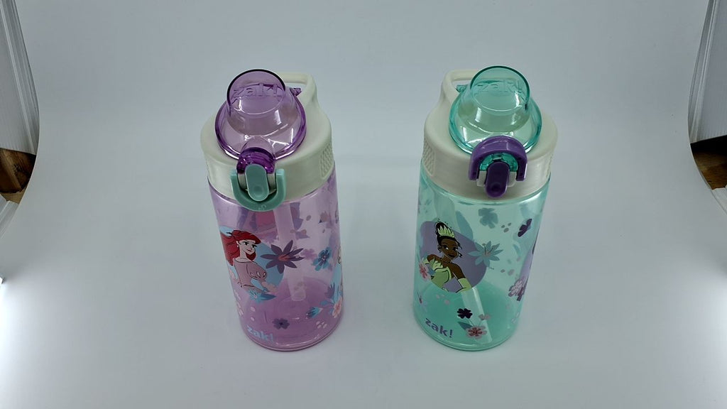 Disney Princess Kids Water Bottle 2-Pack, 16oz, Leak-Proof, Durable Plastic