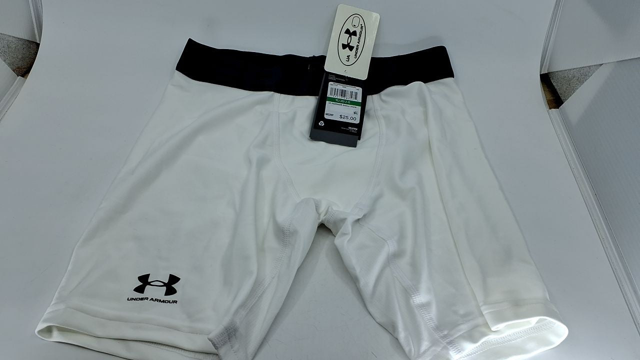 Under Armour Boys HeatGear Armour Shorts , White (100)/Black , Large