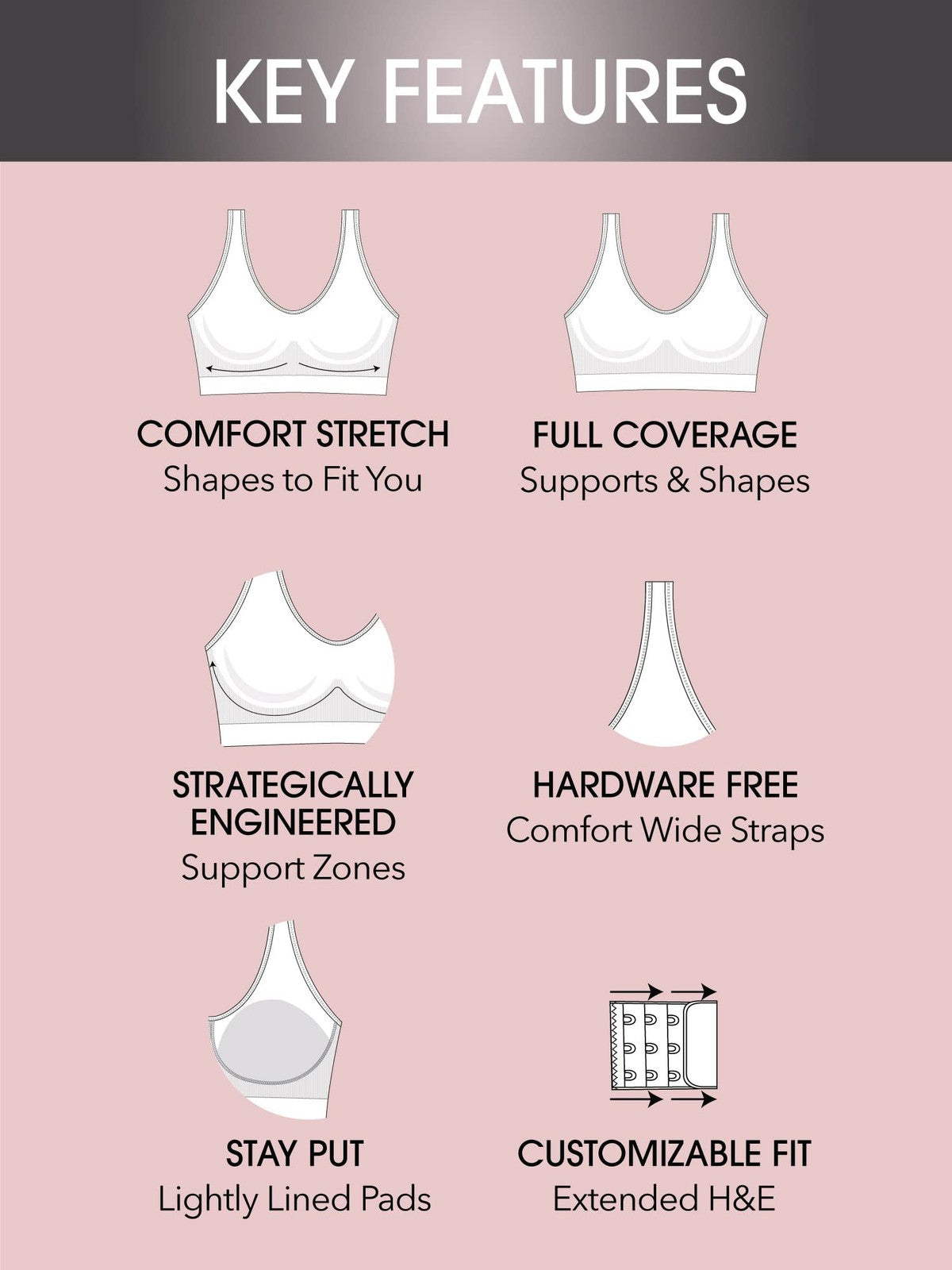 Fruit of the Loom Women's Wireless Bra, Full Coverage, Medium, Lilac