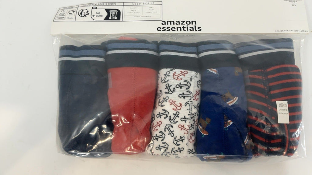 5-Pack Men's Boxer Briefs, Comfortable Cotton, Medium, Anchor/Dog Print