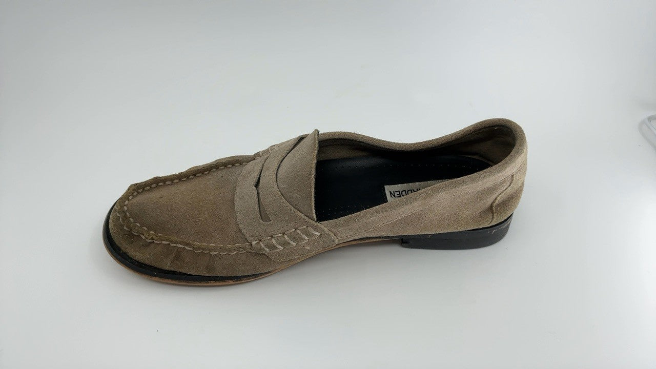 Steve Madden Women's Kingston Loafer, Taupe Suede, 7.5