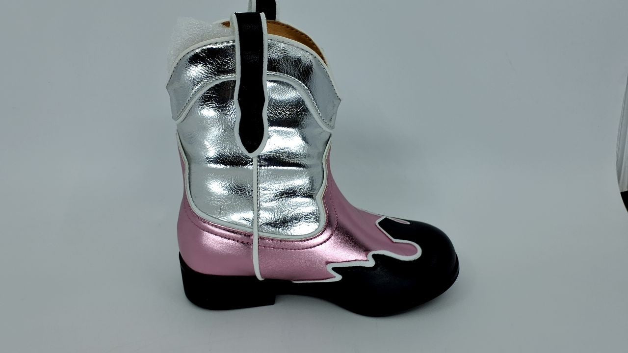 Cowgirl Ankle Boots Pink Toddler 11 Pull-On Western Style