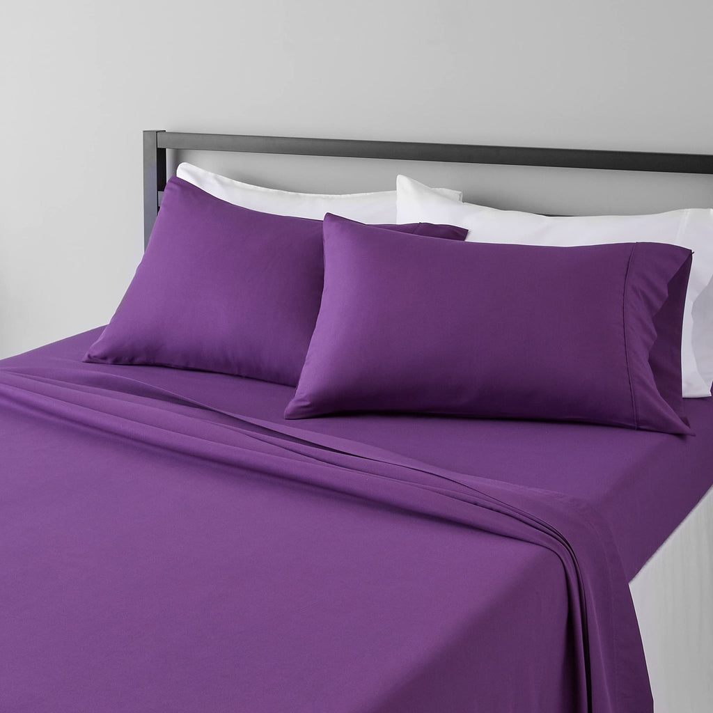 Lightweight Microfiber Bed Sheets Set, Queen, 14-Inch Deep Pocket, Plum