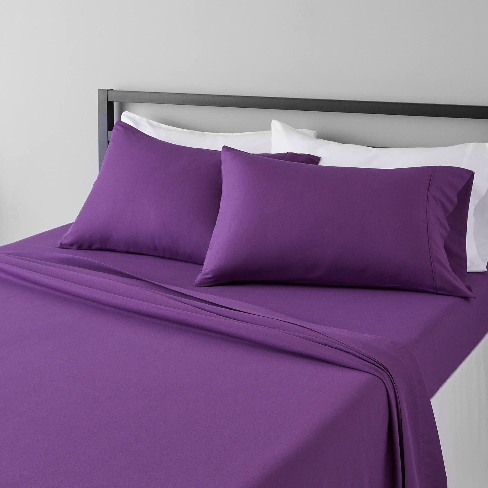 Lightweight Microfiber Bed Sheets Set, Queen, 14-Inch Deep Pocket, Plum