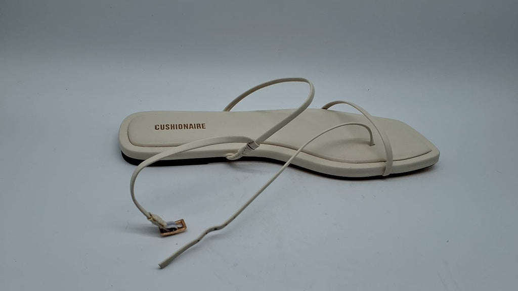 CUSHIONAIRE Glory Womens Sandals White 8 Strappy Adjustable Flat