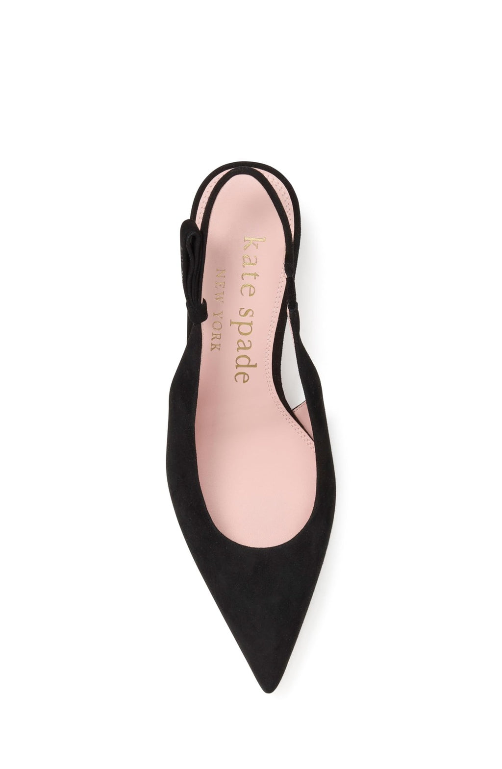 kate spade new york Women's Riley Slingback Kitten Heel, Black Suede, 9.5