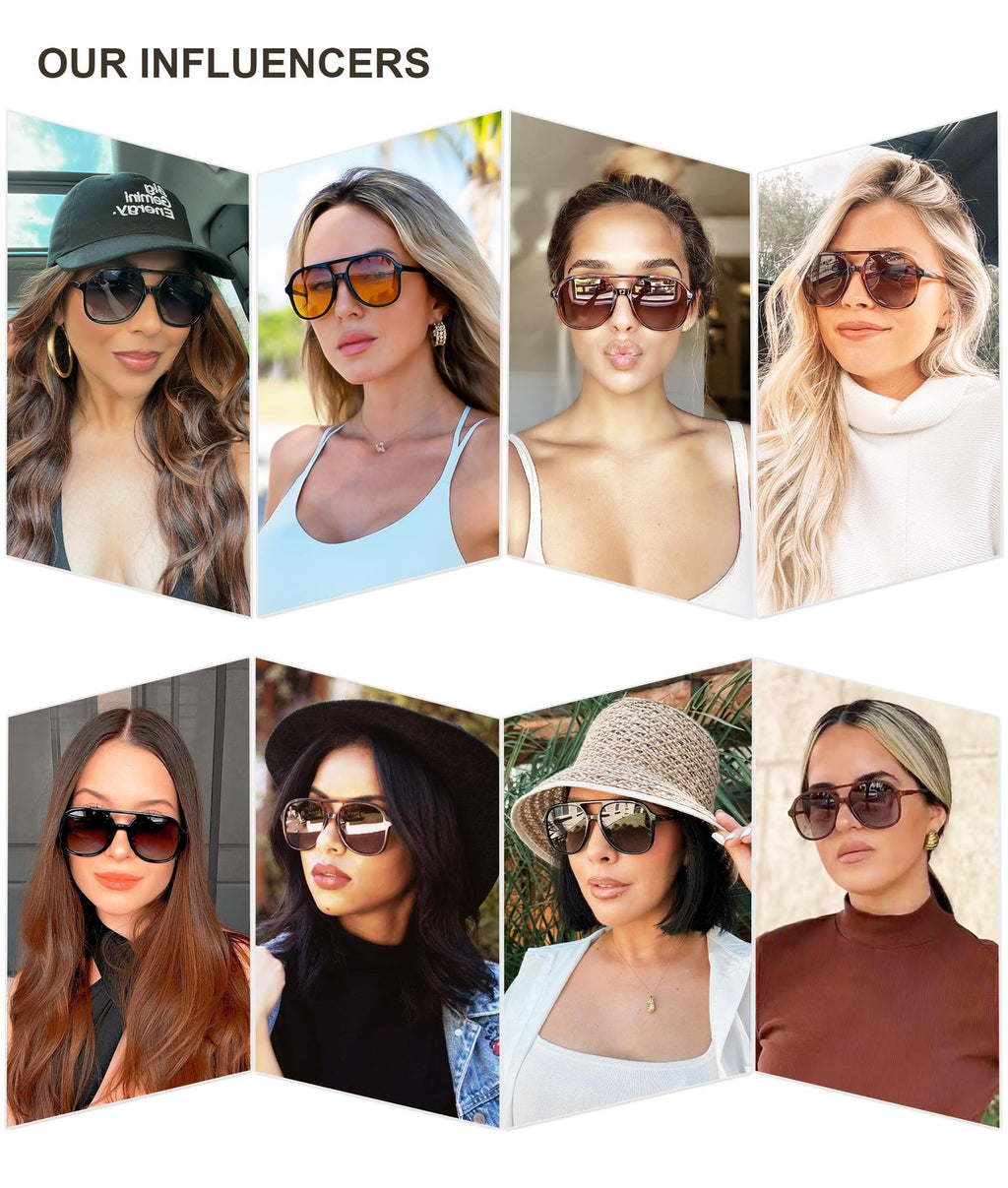 SOJOS Retro Polarized Aviator Sunglasses SJ2174 Black/Yellow Tint