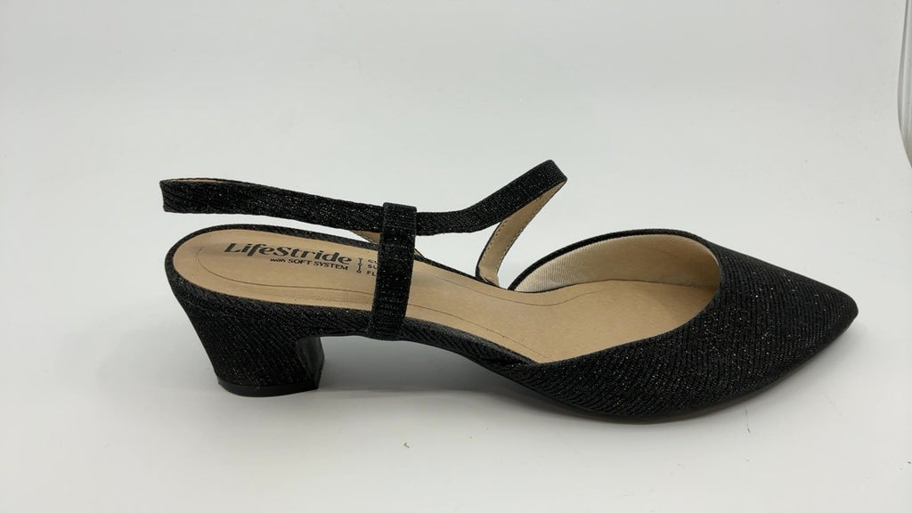 LifeStride Womens Minimalist Pump Black Shimmer 7.5 W