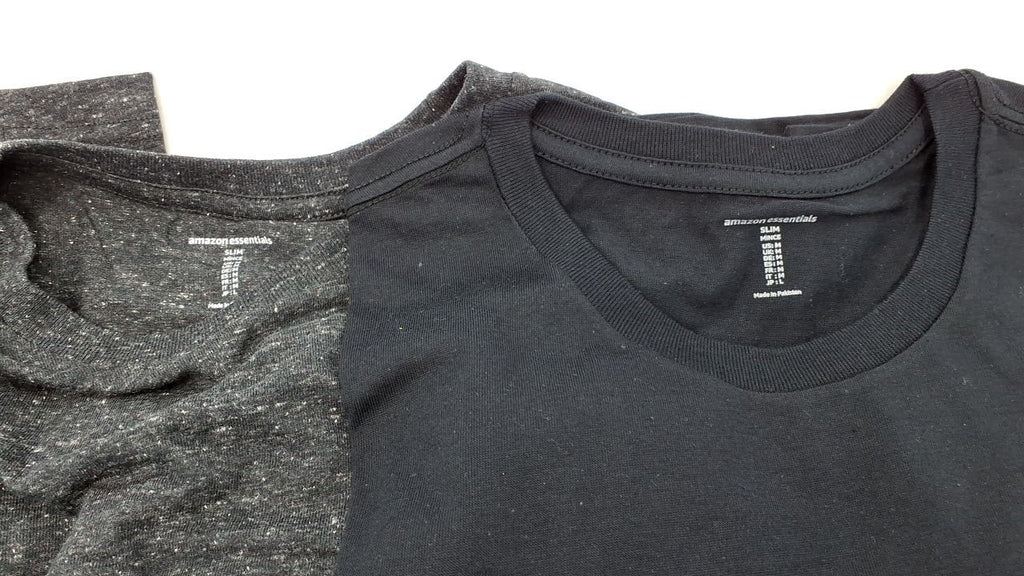 Short Sleeve T-Shirts for Men, Slim-Fit, 2-Pack, Black/Charcoal Heather, M