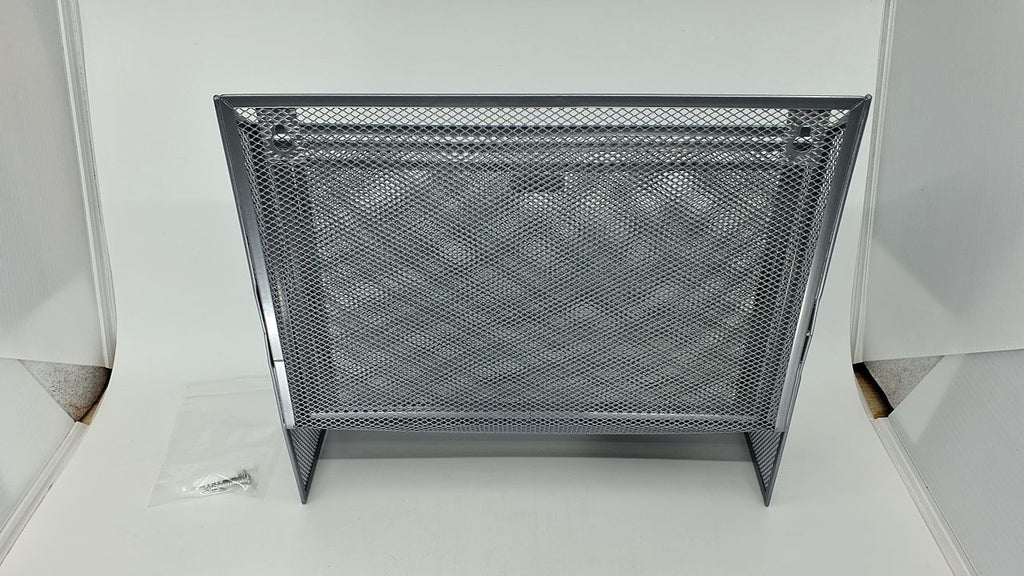 3-Tier Vertical File Storage Basket, Metal Mesh, Silver, 12.5"L x 3.75"W