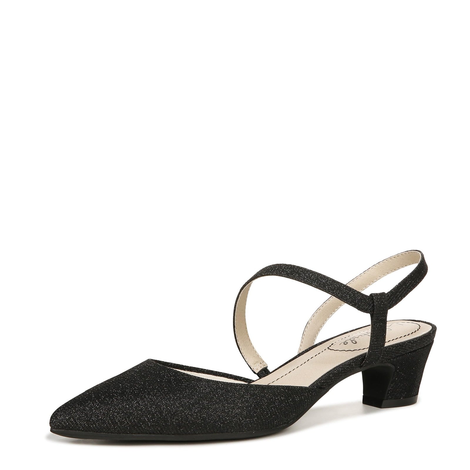 LifeStride Womens Minimalist Pump Black Shimmer 7.5 W
