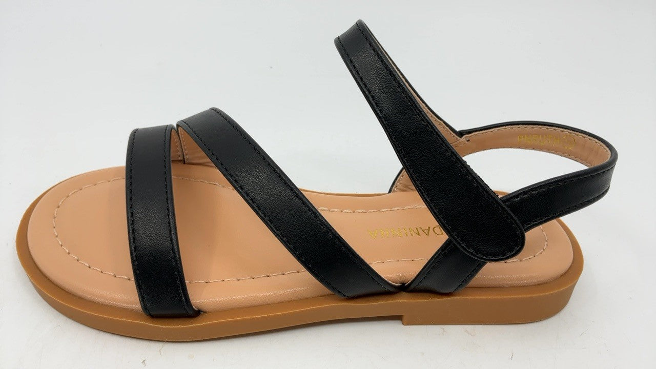 Open Toe Black Sandals for Girls Size 13 Summer Casual Footwear