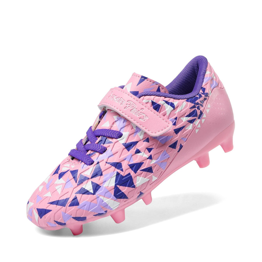 DREAM PAIRS Soccer Cleats Kids Size 8 Toddler Pink/Purple Football Shoes