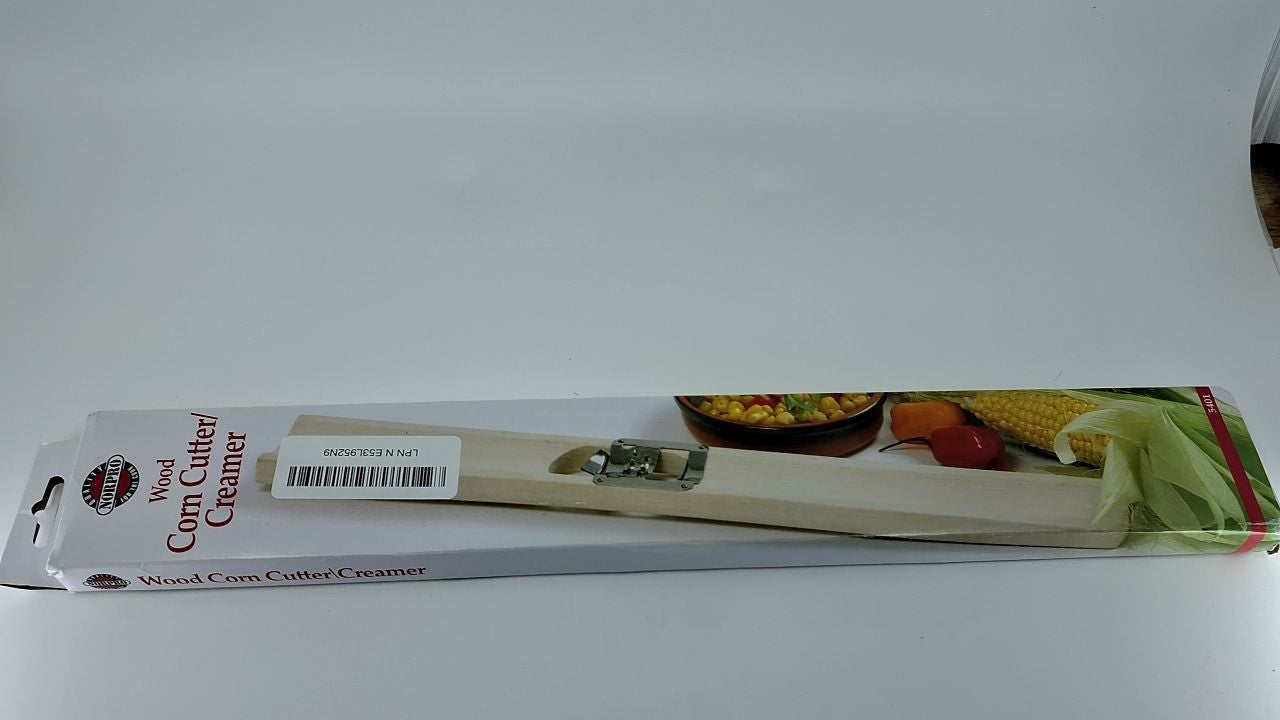 Norpro Wood Corn Cutter and Creamer, One Size, As Shown