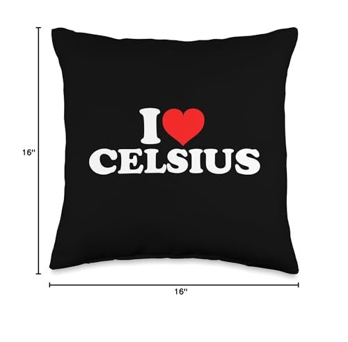 I Love Celsius Throw Pillow, 16x16, Multicolor