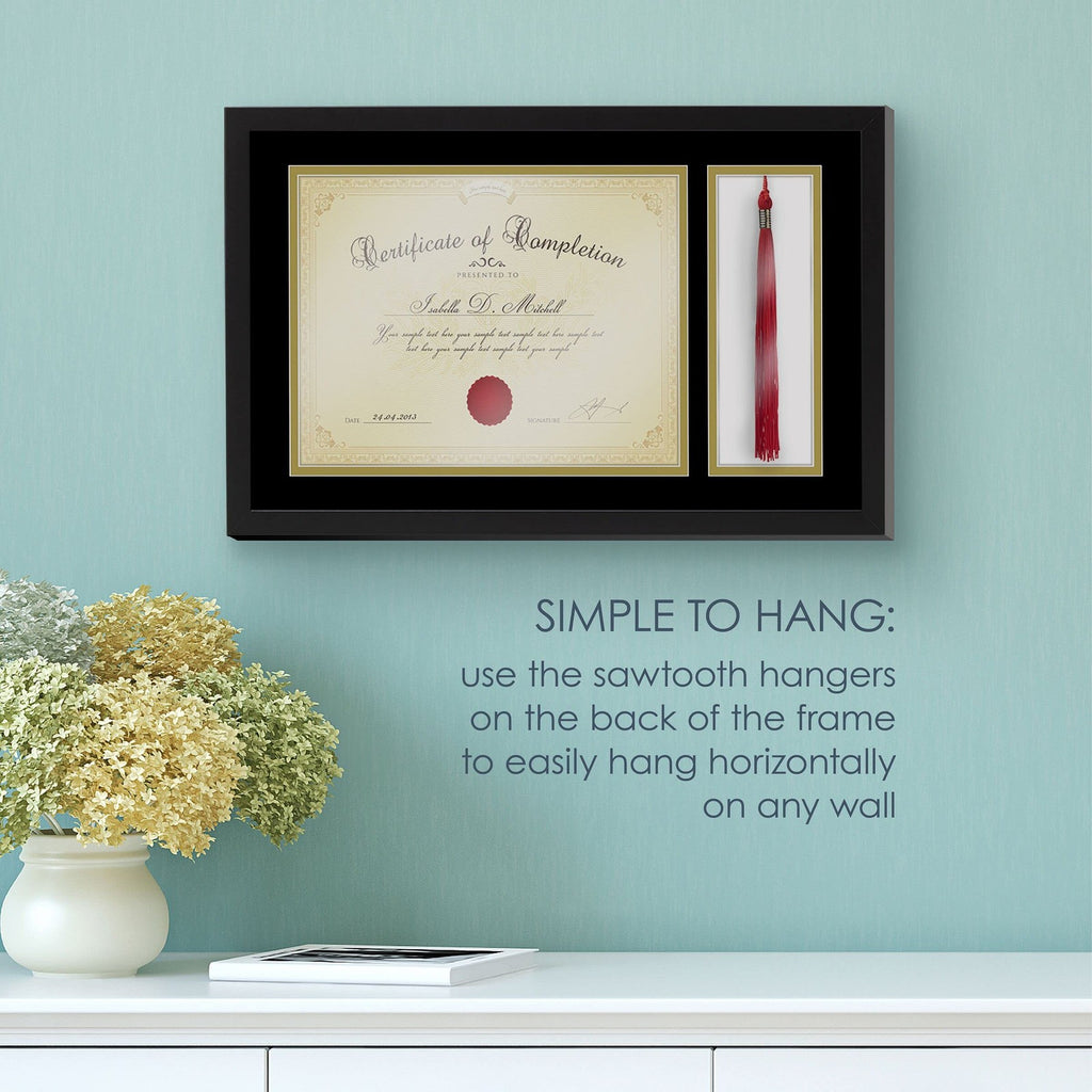 Melannco 18.8x12.1 In Black Diploma Frame for 8.5x11 In Certificate