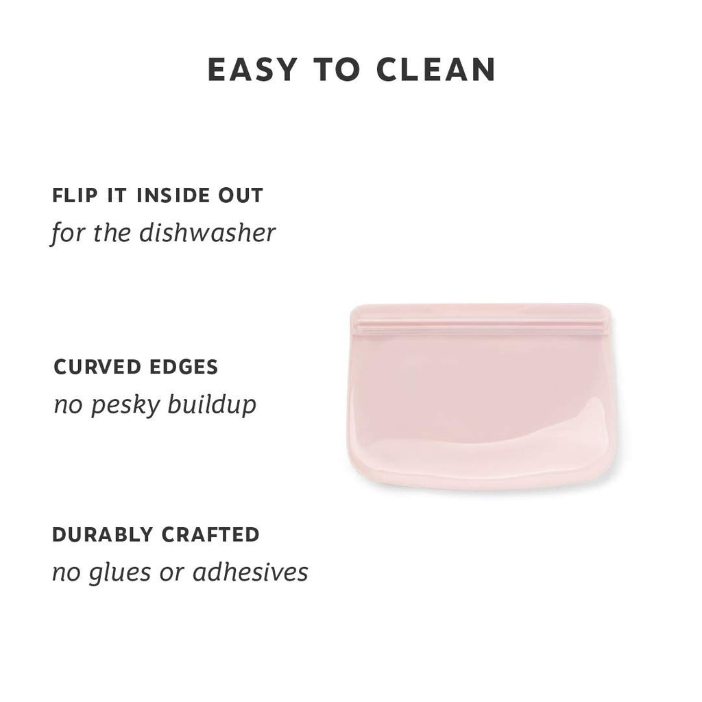 W&P 10oz Silicone Snack Bag, Blush, Microwave & Dishwasher Safe