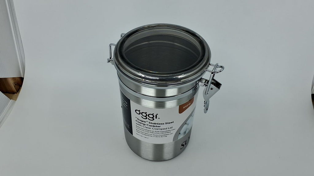 Oggi 62 Oz Sugar Canister - Airtight Stainless Steel Container