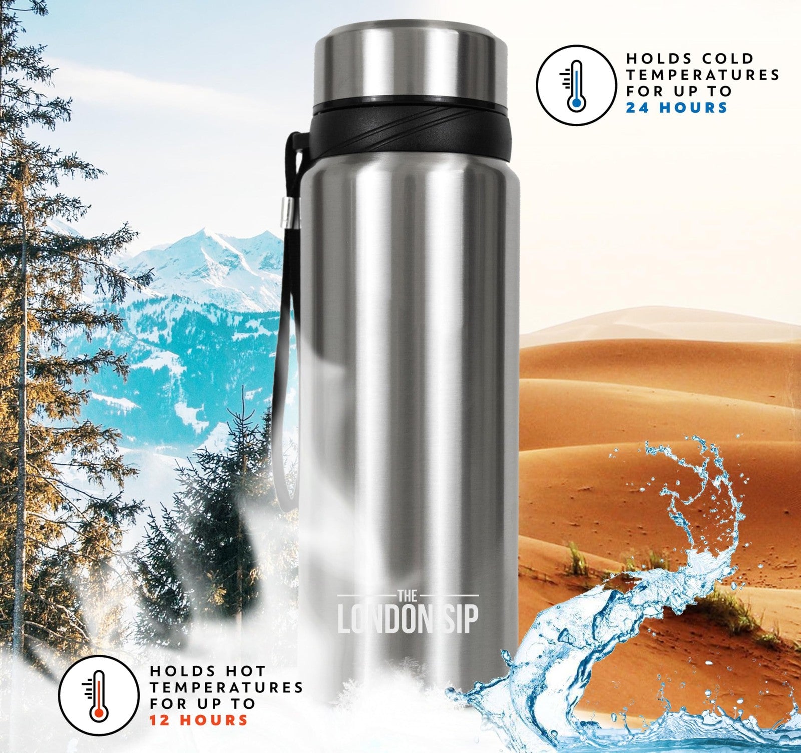 London Sip 25 oz Stainless Steel Tea & Coffee Infuser, Cosmic Silver