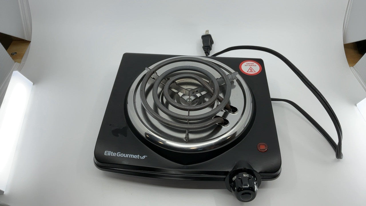 Elite Gourmet ESB100B Black Electric Hot Plate w/ Temperature Control