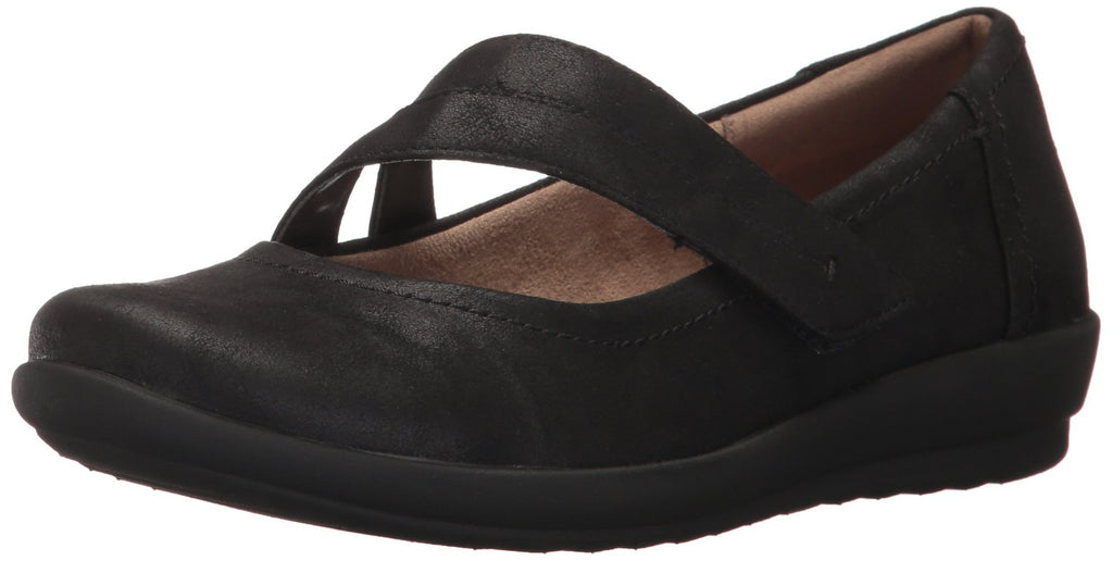 Easy Spirit Women's Aranza Mary Jane Flat, Black, 10 Wide