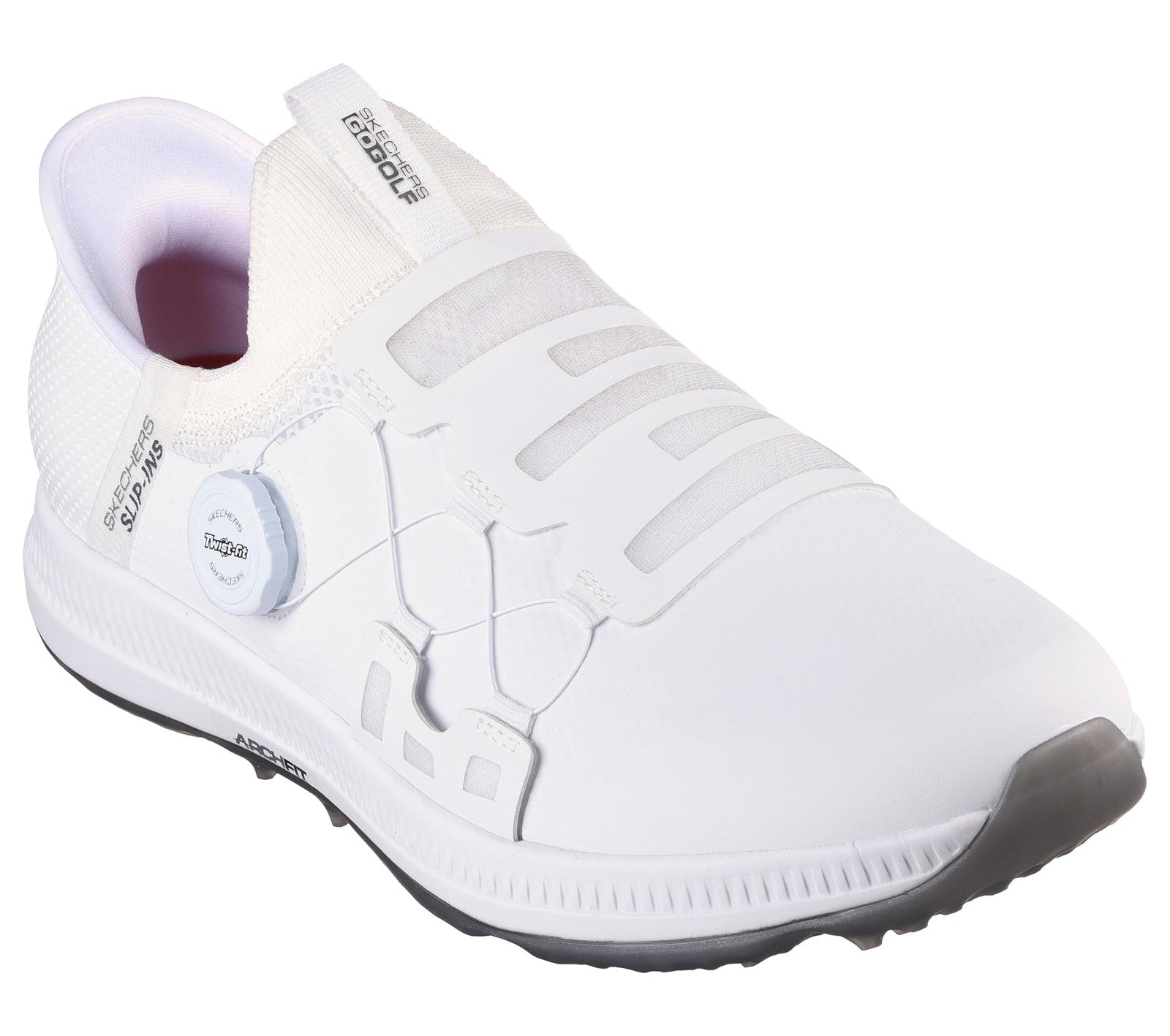 Skechers Men's Go Golf Elite 5 Arch Fit Waterproof Slip in Golf Shoe, White, 11