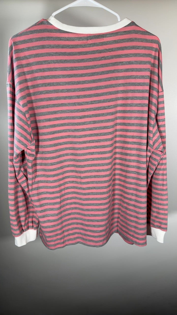 Ivy Lane Striped Round Neck Long Sleeve Sweatshirt