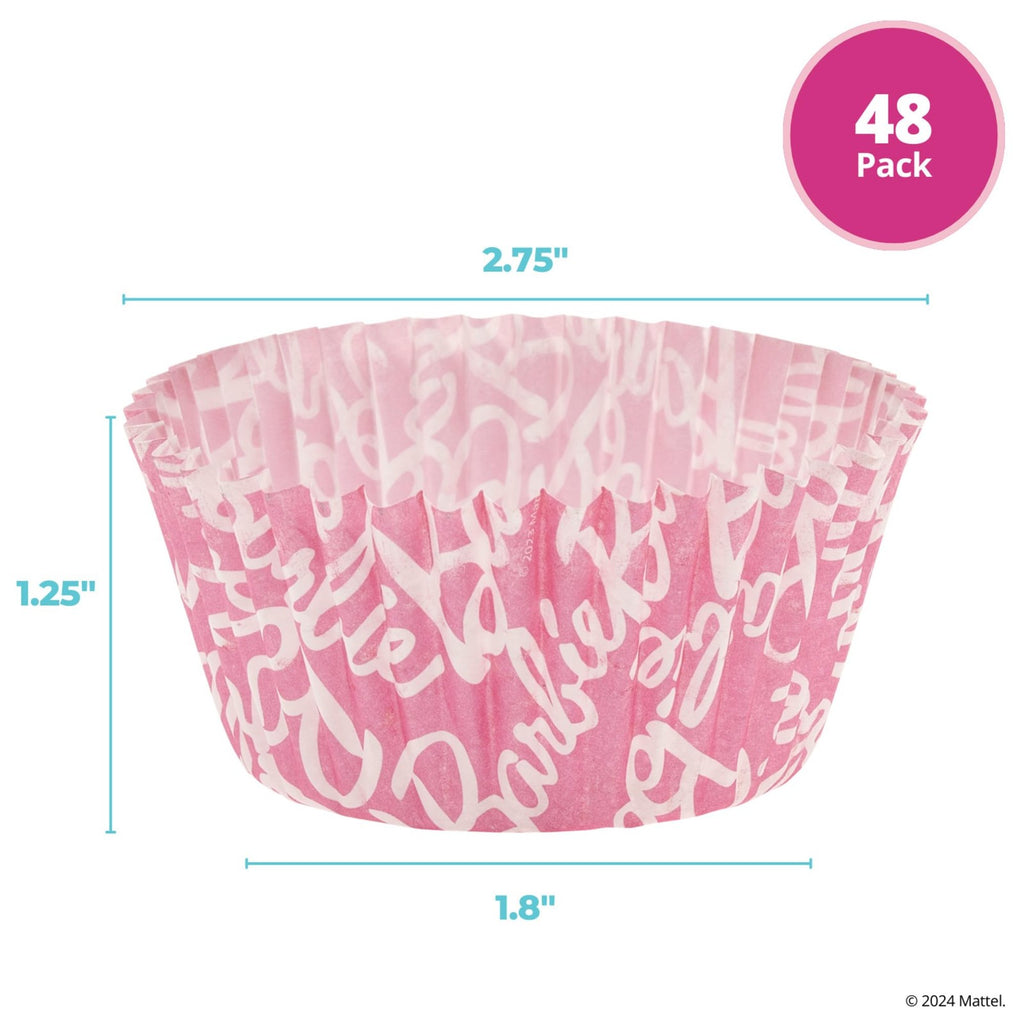 Pink Barbie Cupcake Liners 1.8in Greaseproof Paper, 48 Count