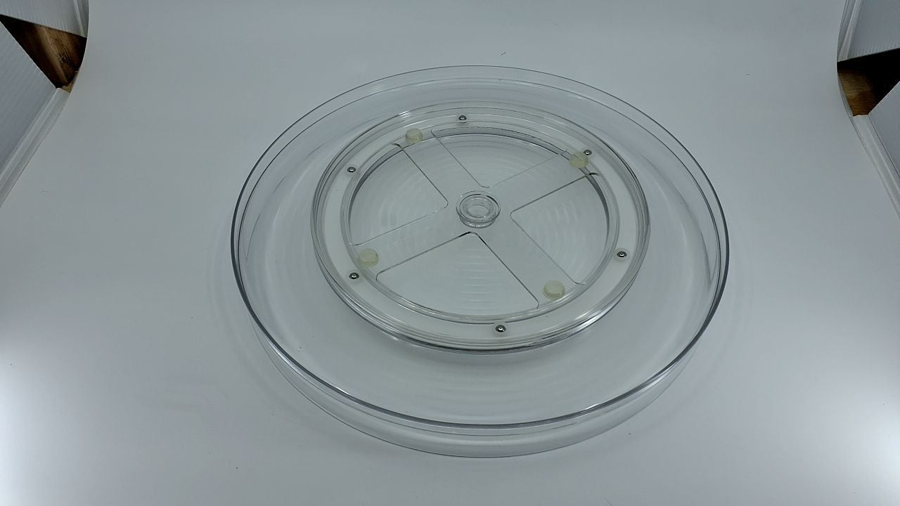 Heavy Duty 11.5 In Lazy Susan - Clear Plastic Organizer for Kitchen & Bath