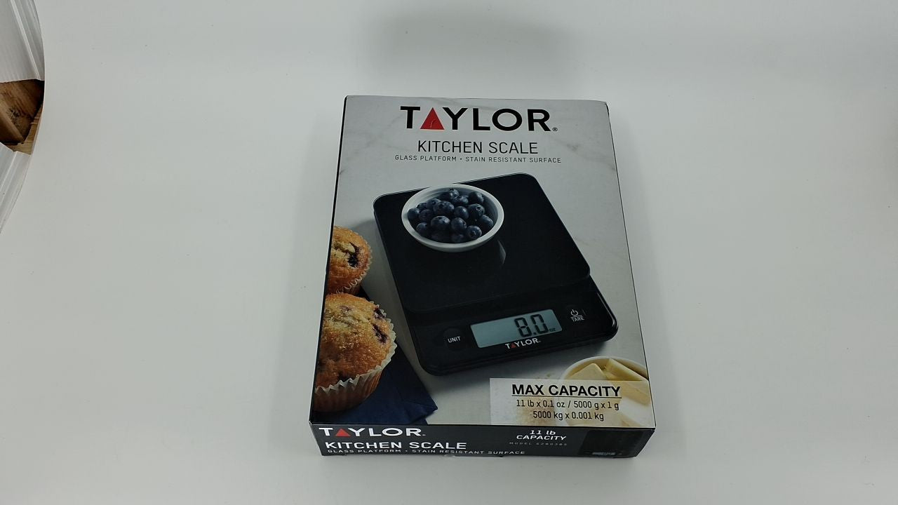 Compact Food Scale, 11 lb Capacity, Black, Touch Controls, Tare Function