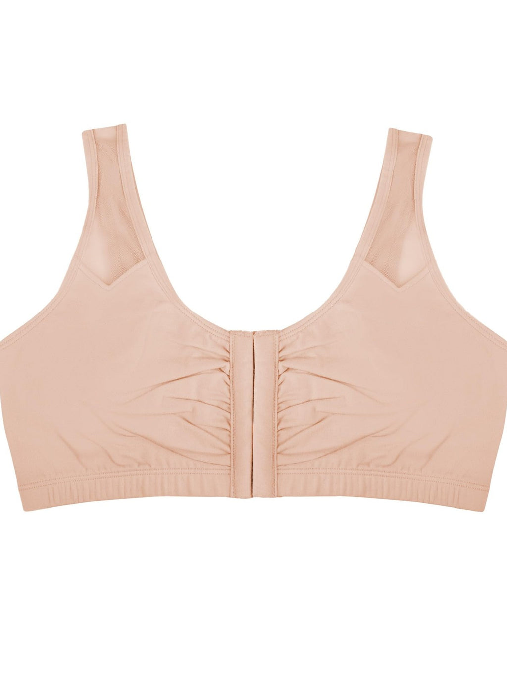 Women's 38 Sand Sport Bra - Front Close & Mesh Straps, Fruit of the Loom