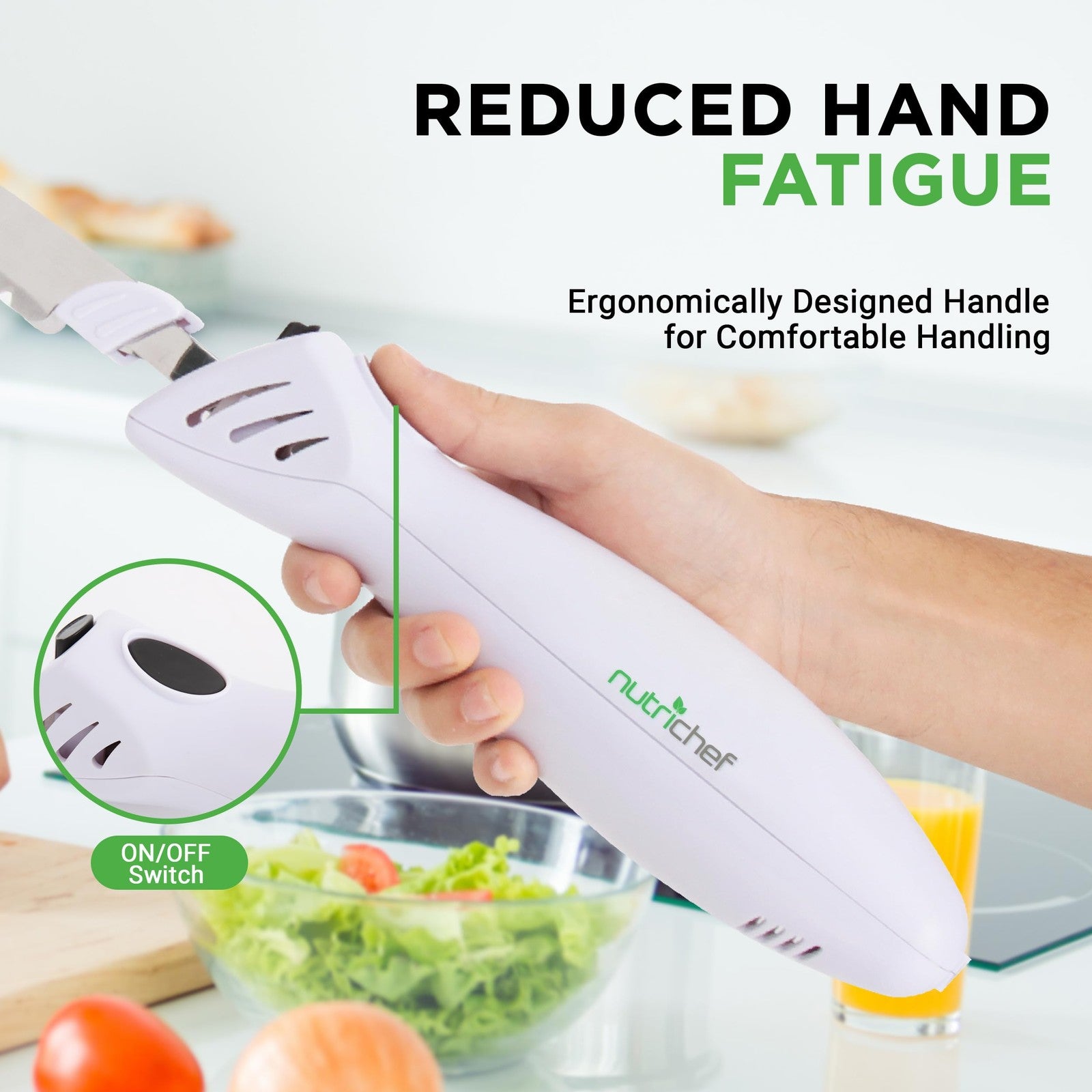 NutriChef 5in Electric Carving Knife for Thanksgiving & Food Slicing