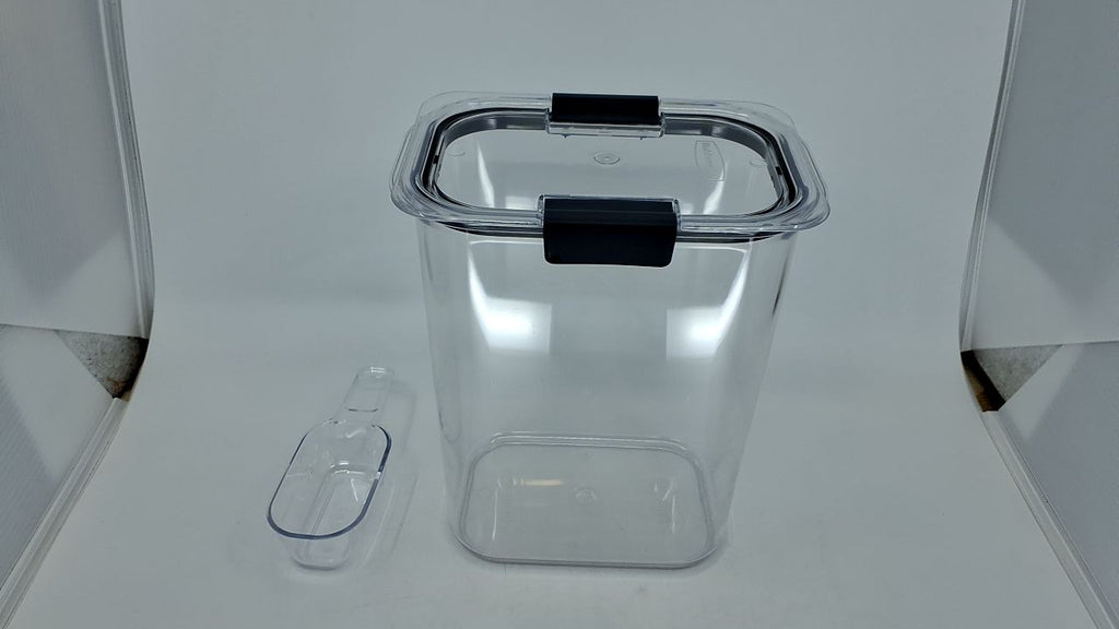 16-Cup Airtight Food Storage Container Clear/Grey for Pantry Organization