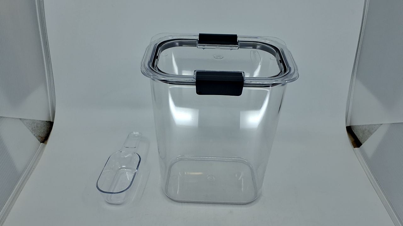 16-Cup Airtight Food Storage Container Clear/Grey for Pantry Organization