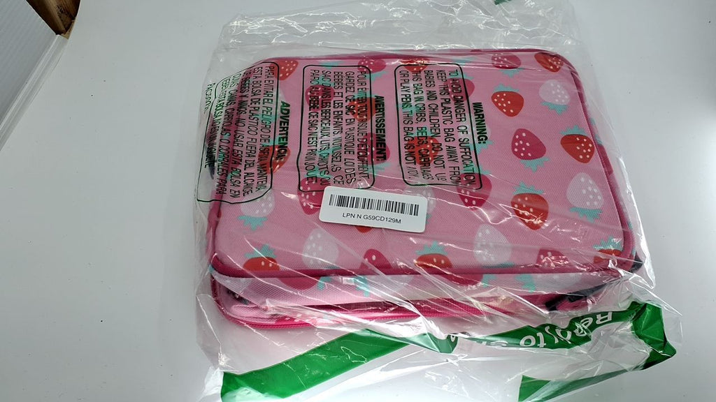 PackIt Classic Lunch Box 3L Sweet Strawberry Zip Closure Buckle Handle