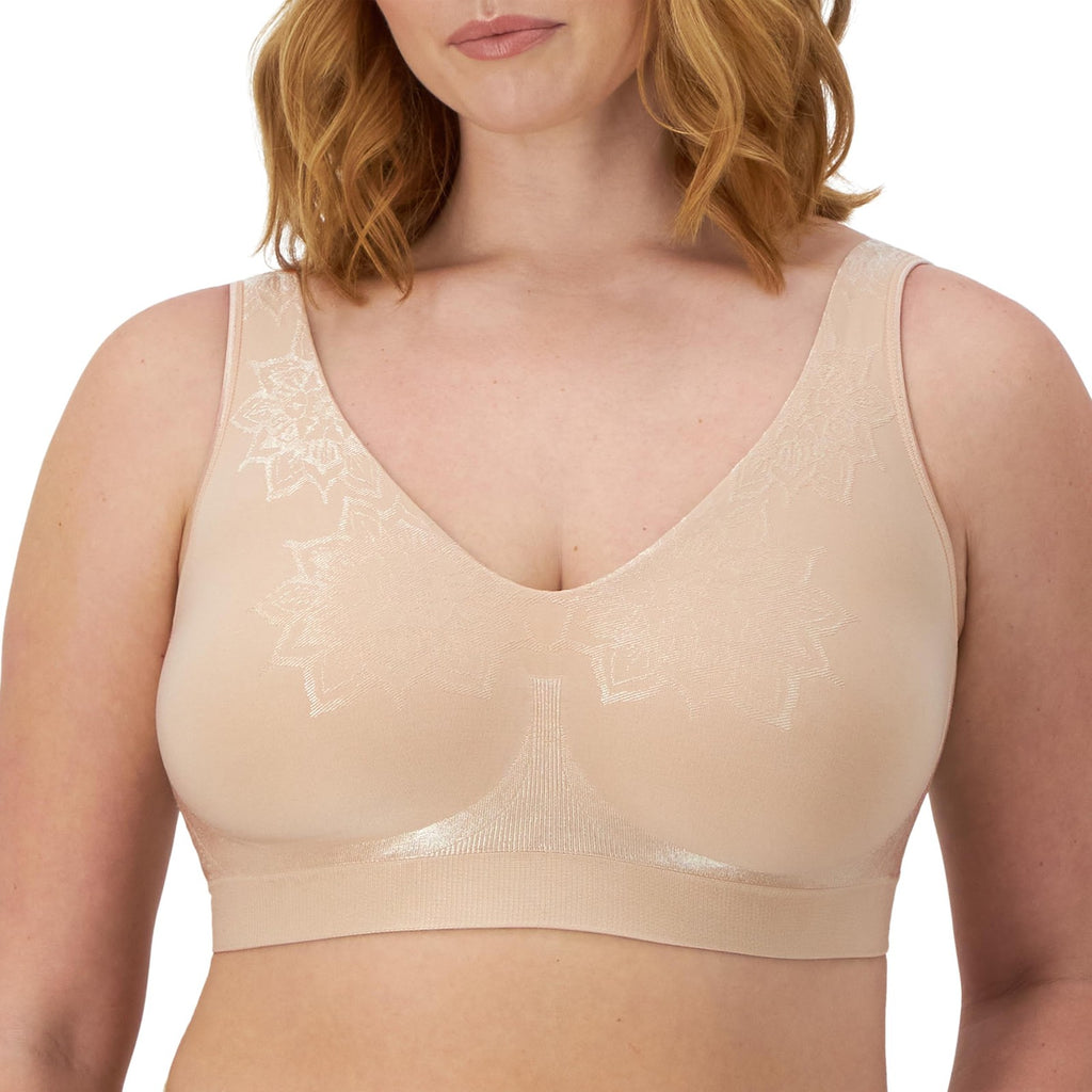 Bali Women's Wireless Bra, Comfort Revolution DF3484, Almond Aztec, Small