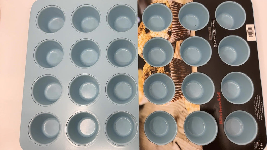 KitchenAid 24-Cup Nonstick Aluminized Steel Mini Muffin Pan, Mineral Water