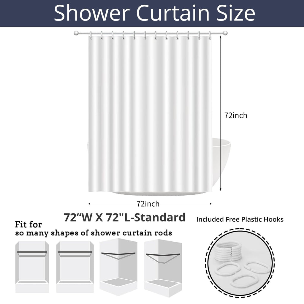 Summer Teal Starfish Shower Curtain Fabric w/ Hooks 72" x 72"