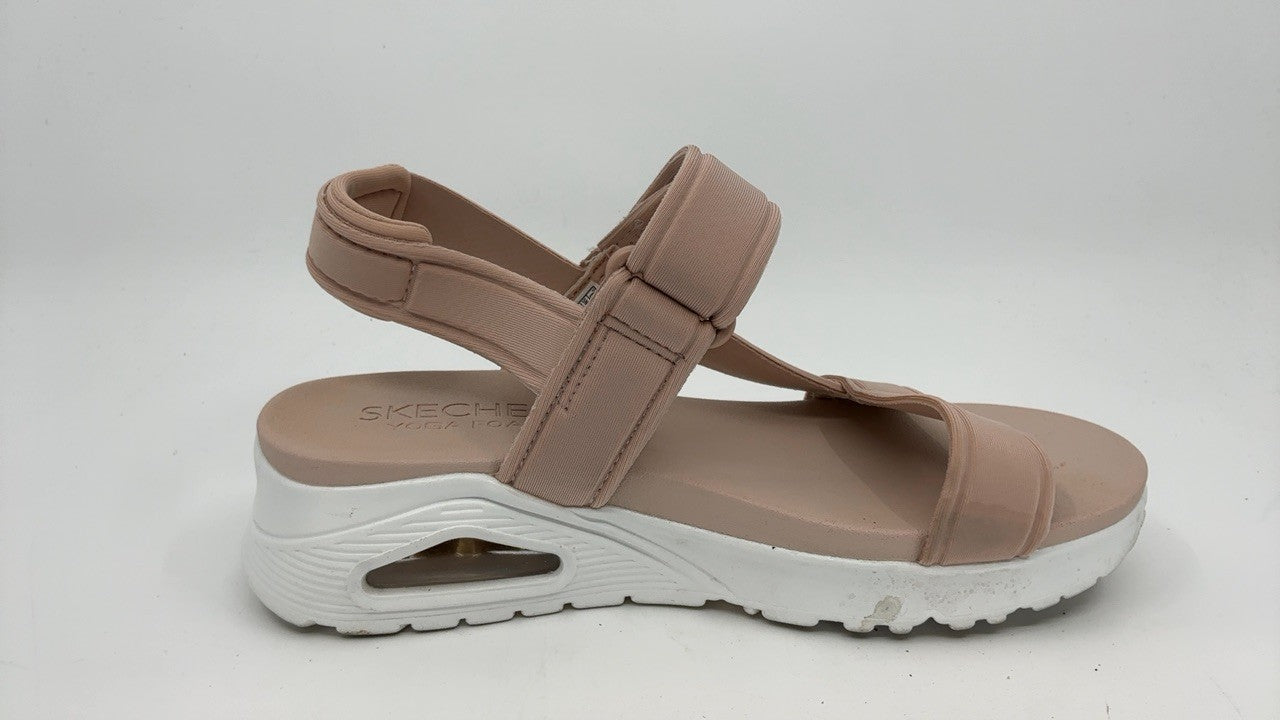 Skechers Women's UNO - SUMMER STAND2 T-strap sandal with Skech-Air, Blush, 8 M