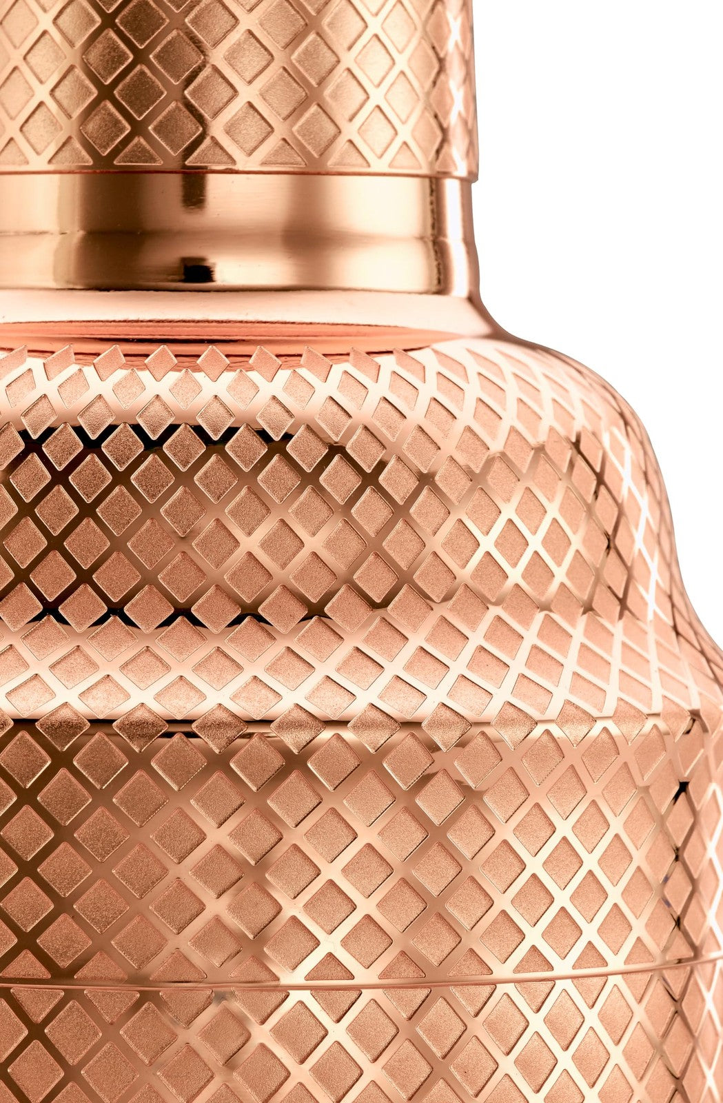 Copper Cocktail Shaker Set, 3-Piece, 24 Oz, Barfly Diamond Lattice