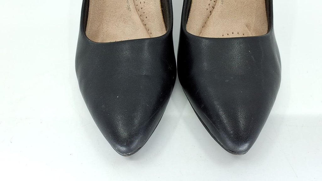 Clarks Women's Kataleyna Gem Pump, Black Leather, 9